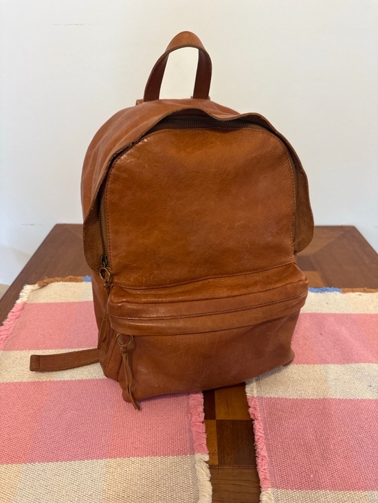 Madewell Genuine Leather Backpack Cognac Brown
